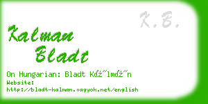 kalman bladt business card